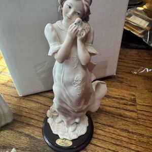 Elegant Figurine with Dove - Ivory